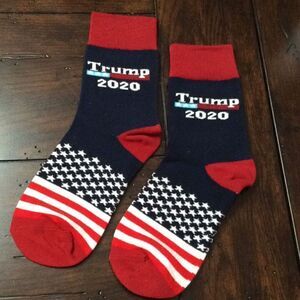 NEW Trump Socks Red White & Blue Stars & Stripes Great gift! Stocking stuffers